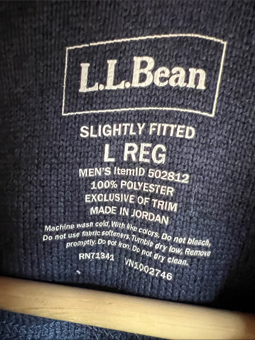 L.L.Bean Navy & Bright Blue Hooded Fleece pullover colorblock with Red Trim - Picture 2 of 7